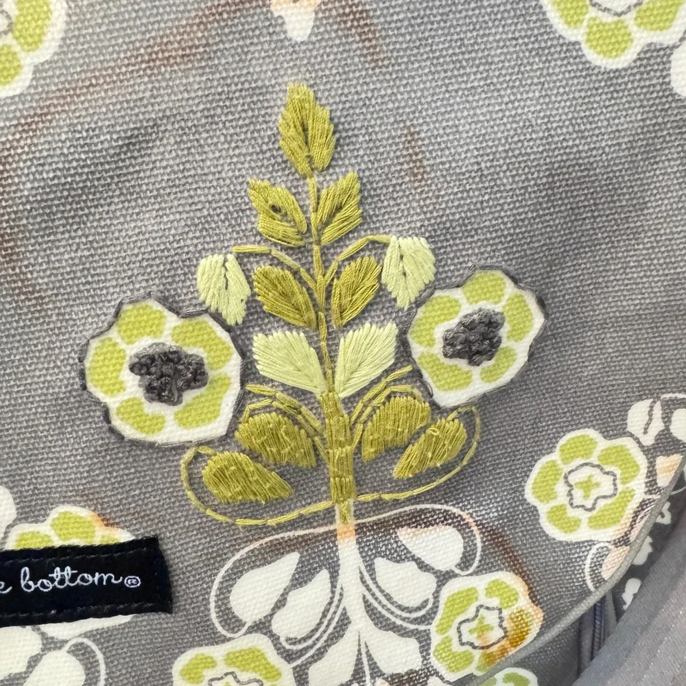Petunia Pickle Bottom Boxy Backpack Diaper Bag Grey Lime Green Floral Glazed